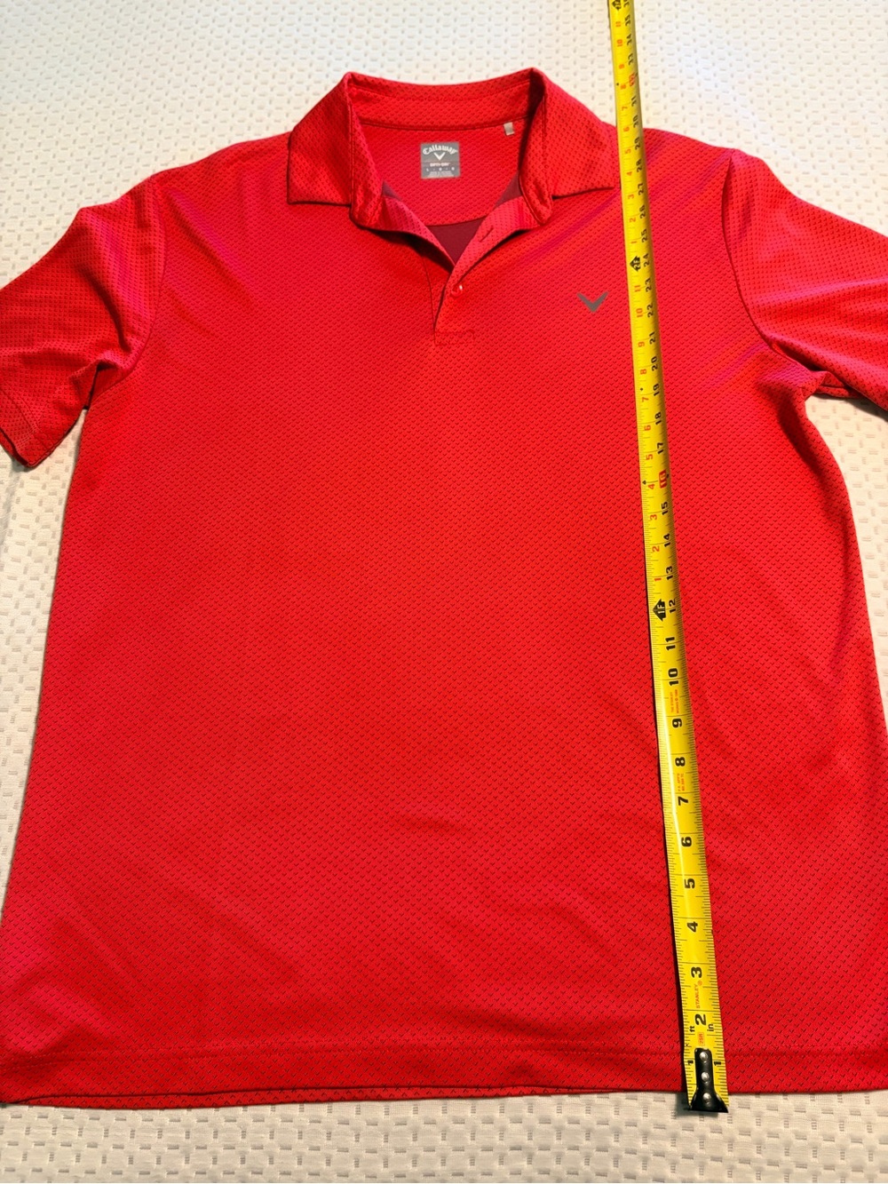 Callaway Red Micro-Pattern Performance Golf Polo - Picture 3 of 3